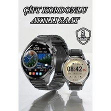 İlkyaz Fashion Çift Kordonlu Yüksek Çözünürlüklü Akıllı Saat Uyku Izleyici & Spor Modları ILKYZ-KRGRS34