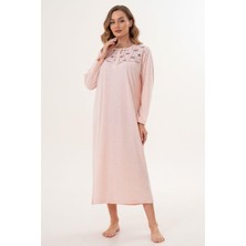 Mecit Pijama Mecit 6207 Pudra Büyük Beden Kadın Gecelik