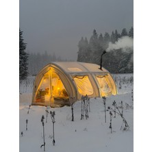 Shufa Glampıng Tekne Şekilli Şişme Çadır 400×350×220 cm – Şeffaf Kapı ve Pencereli