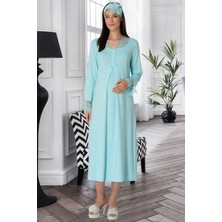 Mecit Pijama Mecit 5312 Turkuaz Hamile Lohusa Gecelik