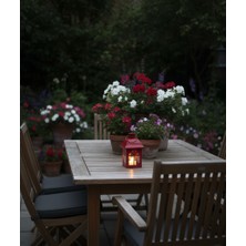 Artepieza Kırmızı Camlı Metal Salon Bahçe ve Balkon Tipi Askılı Dekoratif Fener-Hediyelik Dekoratif Fener Mumluk-Retro Dekoratif Metal Fener Mumluk 12*6 cm