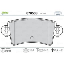 Valeo 670538 Arka Fren Balatası Renault Master Iı 01>06 Opel Movano A 01>06 7701206763-4403467-7485114491