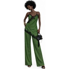 Deep Beach Dantel Detaylı Askılı Asimetrik Elbise