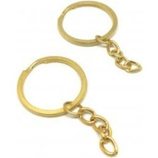 Orhan Çanta Toptan Zincirli Anahtarlık Halka ve Takı Kancası Makrame 100 Adet Gold Renk