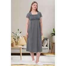 Mecit Pijama Mecit 6057 Füme Hamile Lohusa Gecelik