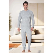 Mecit Pijama By Mecit 2759 Gri Büyük Beden Erkek Pijama Takımı