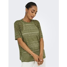 Only Onlanırı S/s O-Neck Top Jrs Kadın Yeşil T-Shirt - 15350242