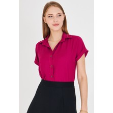 Armonika Kadın Fuşya Kısa Kol Gömlek ARM-19Y001065