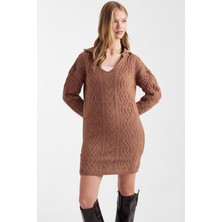 Armonika Kadın Camel V Yaka Triko Kazak ARM-26K136037