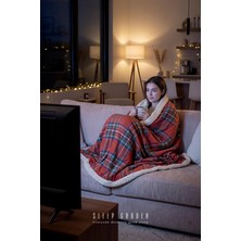 Sleep Garden Tv Battaniyesi Iki Taraflı Peluş Konforlu Şık Kırmızı 120X170