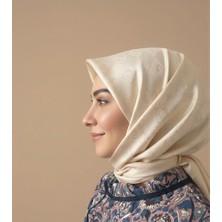 Sevimia Scarf İpeksi Jakar Eşarp krem