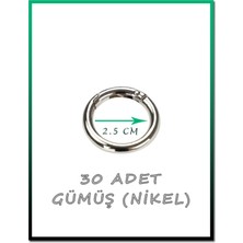 Orhan Çanta 30 Adet 2.5 cm Yaylı Halka Gümüş