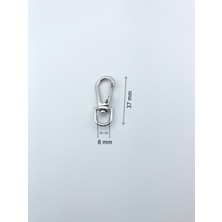 Orhan Çanta Köstek Telli Kanca 50 Adet Gümüş Renk Anahtarlık Çanta Klipsi Aparat Kanca Aksesuar Malzeme Metal