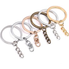 Orhan Çanta 25 Adet Gold Ezme Anahtarlık Halkası - 2.5 cm Metal Halka Zincirli Montaj Seti - Modern Makrome Aparatı