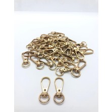 Orhan Çanta 50 Adet 1 Cm Yay Kanca Gold Anahtarlık Halkası - Metal Yaylı Klips