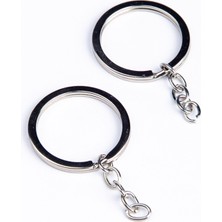 Orhan Çanta 50ADET Zincirli Anahtarlık Halkası Makrome Anahtarlık (Gümüş)