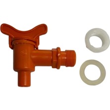 Üzümcü Plastik Bidon Musluğu, Contalı, Somunlu ( Turuncu )