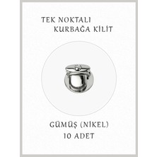 Orhan Çanta Kurbağa Model Tek Noktalı Çanta Kilidi Gümüş Orta Boy 10 Lu Set