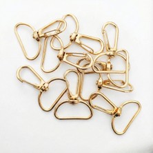 Orhan Çanta 2.5 cm Telli Kanca Light (Gold) - Metal Çanta ve Cüzdan Askı Klipsi - 10 Adet