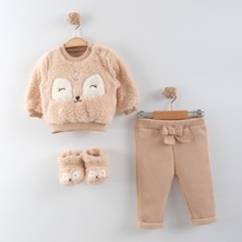 Necix Welsoftlu Panduflu Peluş Unisex Alt Üst Kışlık Takım