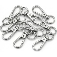 Orhan Çanta 1 cm Yaylı Kanca Nikel (Gümüş) - Metal Çanta ve Cüzdan Askı Klipsi - 5 Adet
