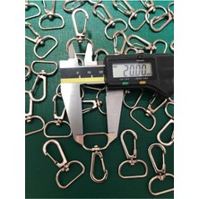 Orhan Çanta 2 cm Telli Kanca 25 Adet Gümüş 25 Gold Renk Anahtarlı Papağan Kanca