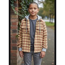 Gala Stil Unisex Çocuk Gömlek Sarı Çizgili Uzun Kol Bol Kesim Günlük Kullanım İçin