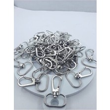 Orhan Çanta Gümüş Makrome Anahtarlık Aparatı 60 Adet Telli Kanca Klipsi Anahtarlık Halkası