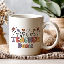 Isimli Öğretmenler Günü Tasarımlı Beyaz Kupa Bardak, Öğretmenler Günü Hediyesi, Kişiye Özel Bardak