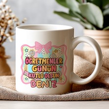 Isimli Öğretmenler Günü Tasarımlı Beyaz Kupa Bardak, Öğretmenler Günü Hediyesi, Kişiye Özel Bardak