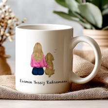 Evimin Sessiz Kahramanı – Kadın ve Köpek Temalı Kupa Hediye - Evcil Hayvan Severlere Özel Kupa