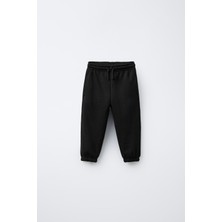 Magu Erkek Çocuk Siyah Jogger Eşofman Altı – Cepli, Ipli Lastikli Bel, Lastikli Paça Rahat Kesim