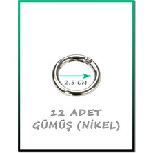 Orhan Çanta Gümüş Açılır Yaylı Halka 12'li Set