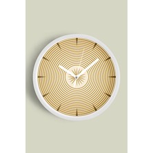 JHAAR Soyut - Geometrik Temalı Modern Duvar Saati - 42cm - Önü Camlı Beyaz Kasa