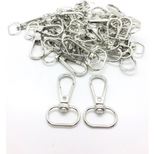 Orhan Çanta 100 Adet 2 Cm Yay Kanca Gümüş Anahtarlık Halkası - Metal Yaylı Klips