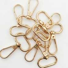 Orhan Çanta 2.5 cm Yaylı Kanca Light (Gold) - Metal Çanta ve Cüzdan Askı Klipsi - 150 Adet