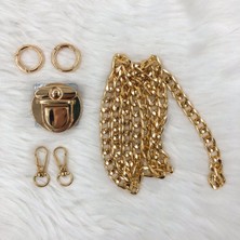 Orhan Çanta Çanta Zinciri ve Klips Seti Altın Renk