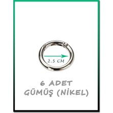 Orhan Çanta 6 Adet 2.5 cm Yaylı Halka Gümüş