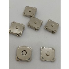 Orhan Çanta 2 Adet Gümüş Dikilebilir Mıknatıslı Çanta Çıtçıtı - 18 mm Gümüş Renk Çanta Tokası ve Kilidi