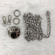 Orhan Çanta Çanta Zinciri ve Klips Seti Gümüş Renk