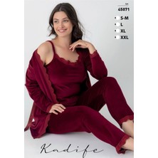 Kadife Üçlü Pijama (Fransız Kadife)