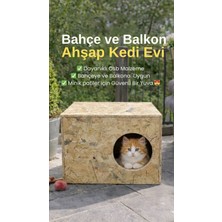 Mobdax Bahçe ve Balkon Için Dayanıklı Ahşap Kedi Evi