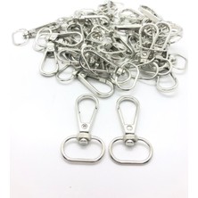 Orhan Çanta 500 Adet 2 Cm Yay Kanca Gümüş Anahtarlık Halkası - Metal Yaylı Klips