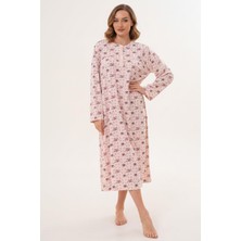 Mecit Pijama Mecit 6205 Pudra Büyük Beden Kadın Gecelik