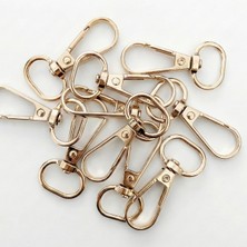 Orhan Çanta 1.5 cm Yaylı Kanca Light (Gold) - Metal Çanta ve Cüzdan Askı Klipsi - 15 Adet