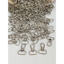 Orhan Çanta Telli Makrome Anahtarlık ve Çanta Kancası 2 cm Gümüş 10 Adet