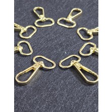 Orhan Çanta 20 Adet 2 Cm Yay Kanca Gold Anahtarlık Halkası - Metal Yaylı Klips