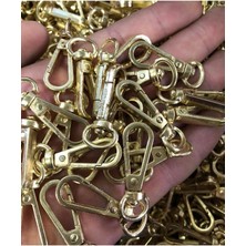 Orhan Çanta 1 cm Oval Kanca 10 Adet Gold Renk Anahtarlık Çanta Klipsi Aparat Kanca Aksesuar Malzeme Metal