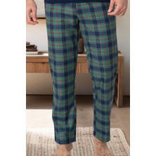 Mecit Pijama Mecit 3004 Lacivert Ekoseli Erkek Tek Alt Pijama