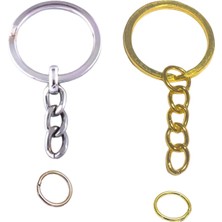 Orhan Çanta 60 Adet Ezme Anahtarlık Halkası C Aparatlı 30 Adet Gümüş 30 Adet Altın Amugurumi Anahtarlık Halkası